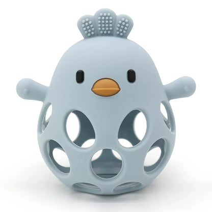 Baby Silicone Chick Teether – Soft Chewing & Training Toy for Infants