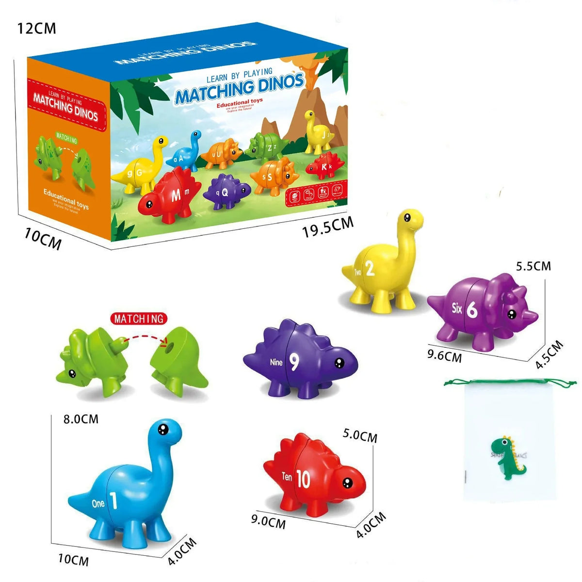 DinoCount Dinosaur Number & Letter Matching Puzzle