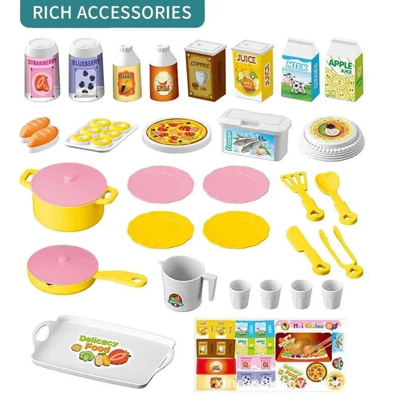 Mini Kitchen Counter Play Set – DIY Simulated Cooking Food Tableware