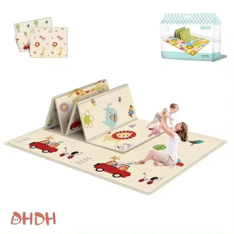 Foldable Baby Play Mat – Waterproof Double-Sided Cartoon Activity Mat