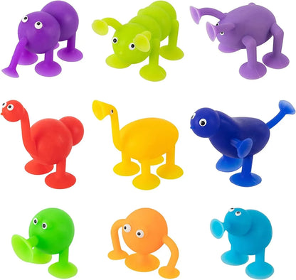 Suction Cup Monster Animal Fidget Toy (9-Pieces)