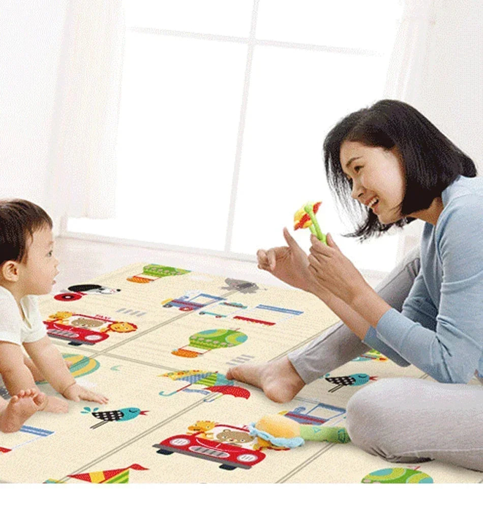 Foldable Baby Play Mat – Waterproof Double-Sided Cartoon Activity Mat