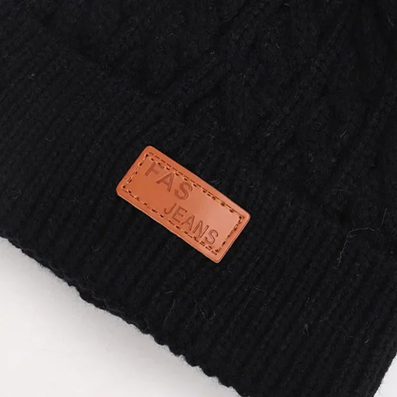 Cute Double Wool Pompom Baby Hat – Cozy Knit Beanie for Winter