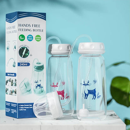 Hands-Free Baby Feeding Bottle – Anti-Colic Nursing System