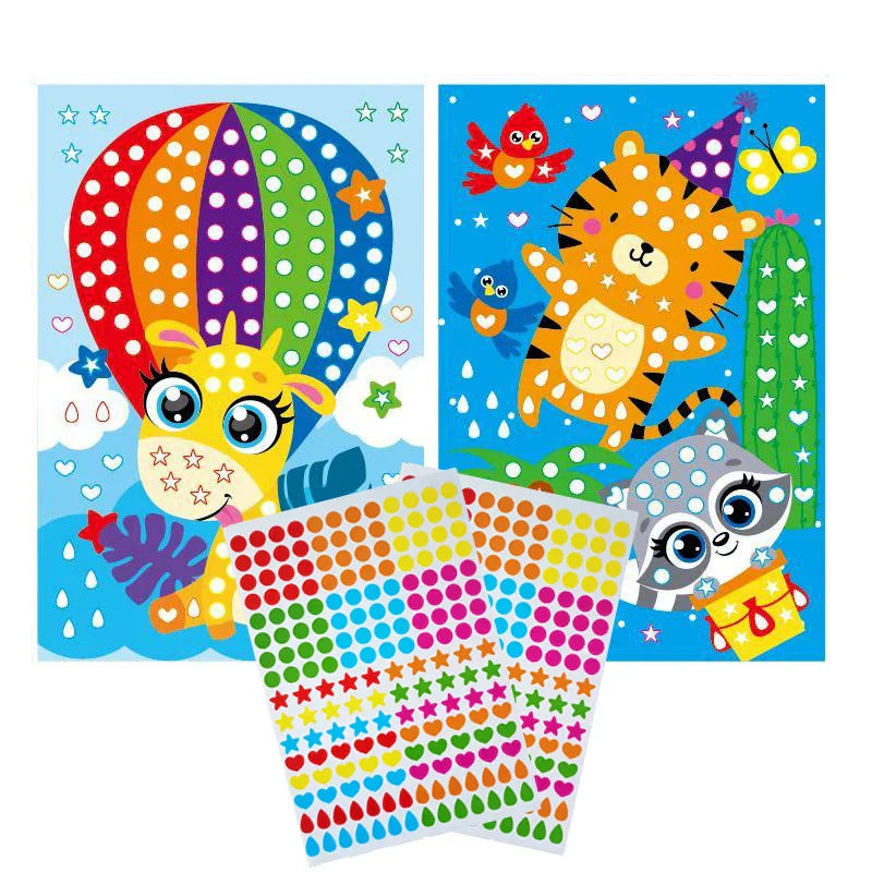 Funny Puzzle Dot Stickers – Cute Animal Mosaic Craft Set for Kids