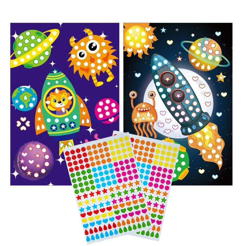 Funny Puzzle Dot Stickers – Cute Animal Mosaic Craft Set for Kids