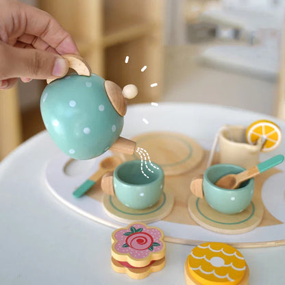 Wooden Tea Set – Pretend Play Food & Role Play Game for Kids