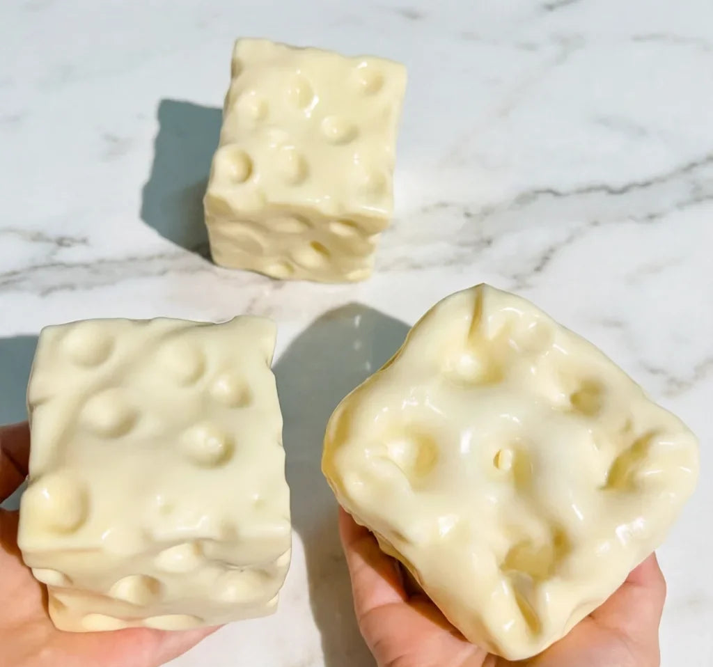 Jumbo Cheese Cube Stress Ball – Giant Cheese Squeeze & Fidget Toy 🧀✨