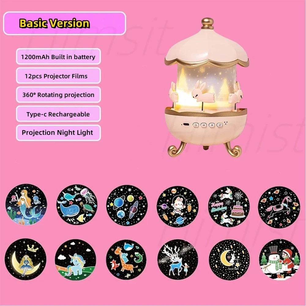 Electric Bunny Projector Night Light for Kids