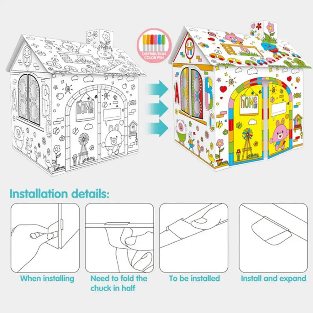 ColourCottage – DIY Cardboard Playhouse 🏠🖍️