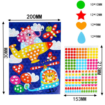 Funny Puzzle Dot Stickers – Cute Animal Mosaic Craft Set for Kids
