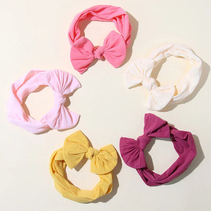 5Pcs Cute Bows Baby Headband Set – Soft Elastic Hair Bands