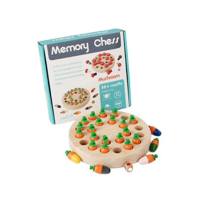 Wooden Memory Chess Game – Montessori Learning Toy