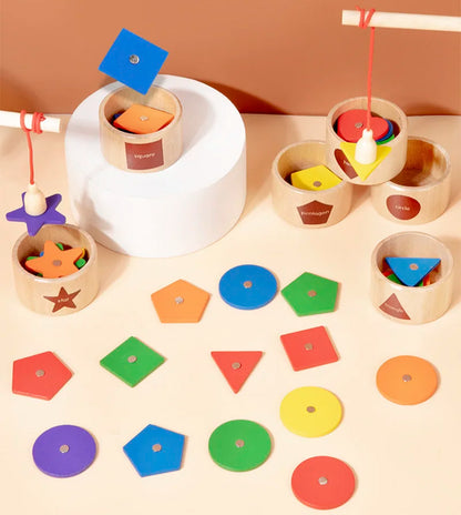 Wooden Magnetic Fishing Game - Color & Shape