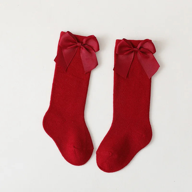 Baby Girls Socks – Spanish Style Bow Cotton Mesh Breathable Socks for Newborns