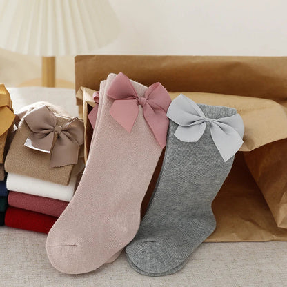 Baby Girls Socks – Spanish Style Bow Cotton Mesh Breathable Socks for Newborns
