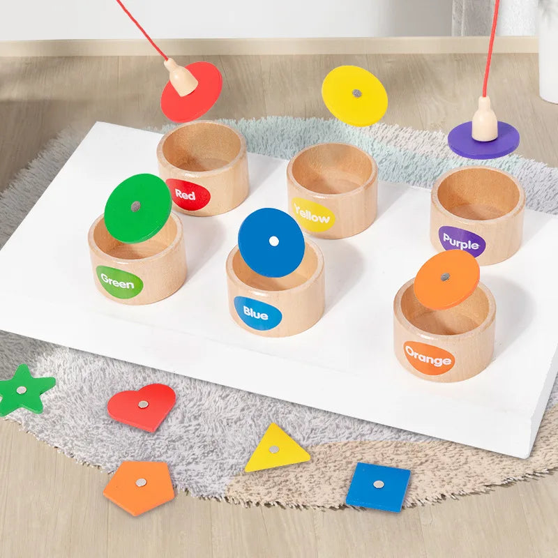 Wooden Magnetic Fishing Game - Color & Shape