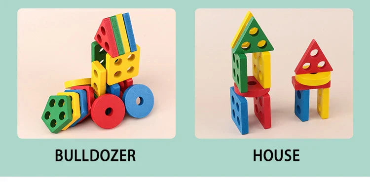 Wooden Shape Stacking Blocks
