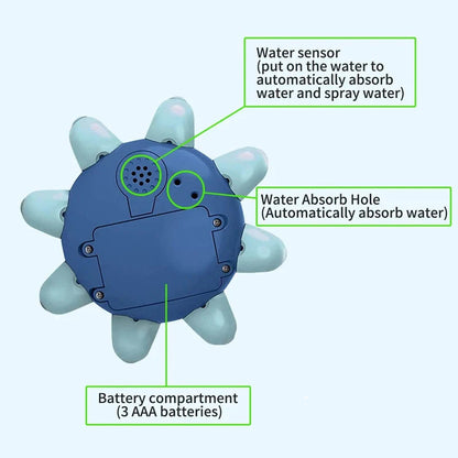 GlowSplash Octopus LED Bath Sprinkler Toy for Kids | Floating Water Spray Bath & Pool Toy