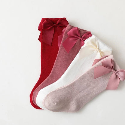 Baby Girls Socks – Spanish Style Bow Cotton Mesh Breathable Socks for Newborns