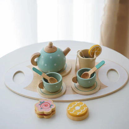 Wooden Tea Set – Pretend Play Food & Role Play Game for Kids