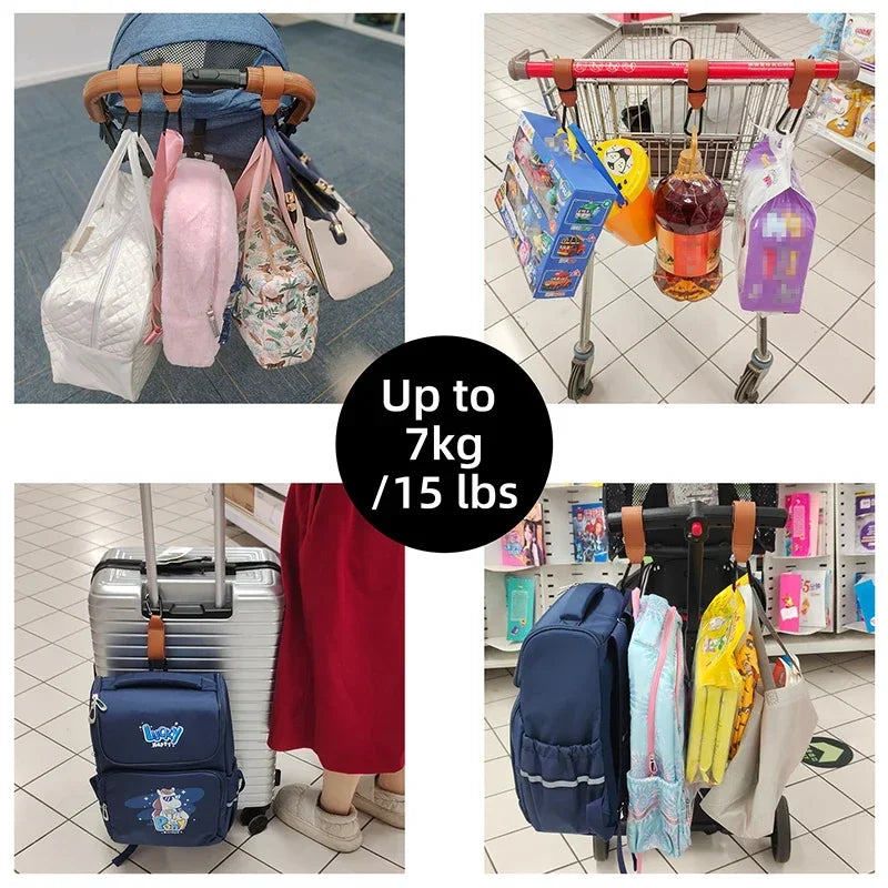 2 PCS Baby Stroller Hooks – 360° Rotatable Organizer
