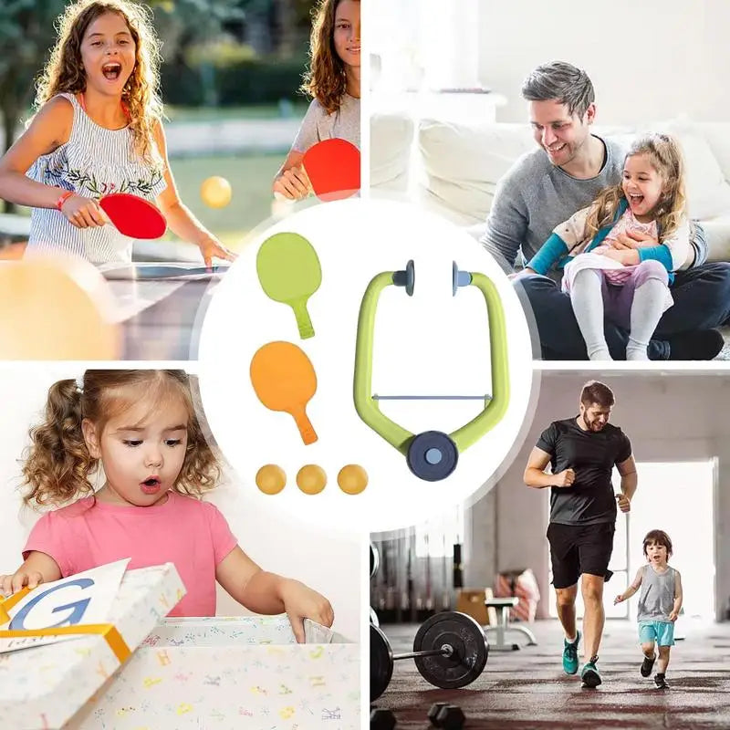 Portable Kids Table Tennis Trainer – Adjustable Door Frame Set for Skill Development