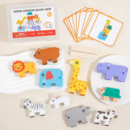 Wooden Animal Stacking Balance Game