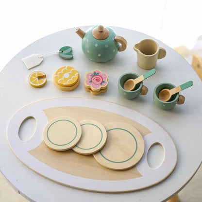 Wooden Tea Set – Pretend Play Food & Role Play Game for Kids