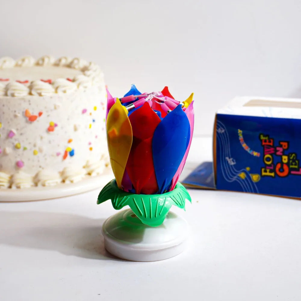 BloomWish - Musical Rotating Lotus Birthday Candle