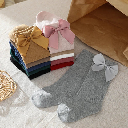 Baby Girls Socks – Spanish Style Bow Cotton Mesh Breathable Socks for Newborns