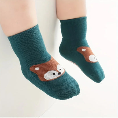6-Pair Baby Anti-Slip Socks – Cute Cartoon Animals 🐻🐰🦊