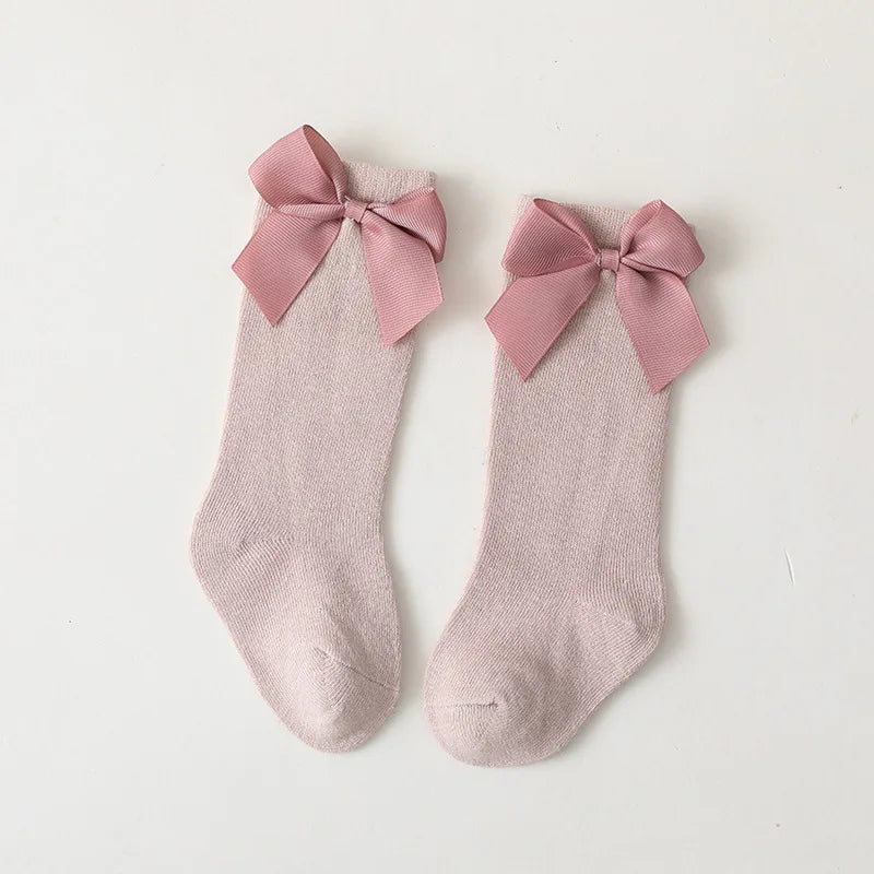 Baby Girls Socks – Spanish Style Bow Cotton Mesh Breathable Socks for Newborns