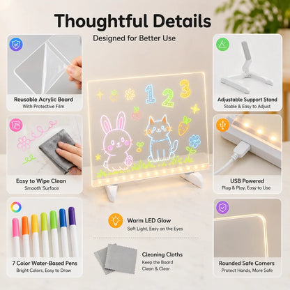 LED Acrylic Drawing & Message Board for Kids