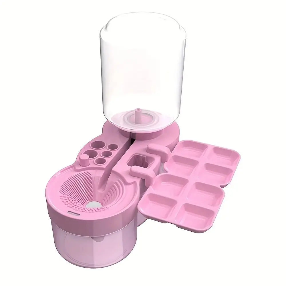 CleanFlow 6-in-1 Paintbrush Cleaner & Brush Holder | Water Circulation Art Cleaning Cup