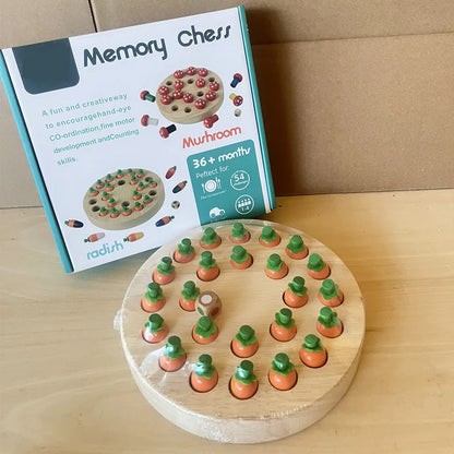 Wooden Memory Chess Game – Montessori Learning Toy
