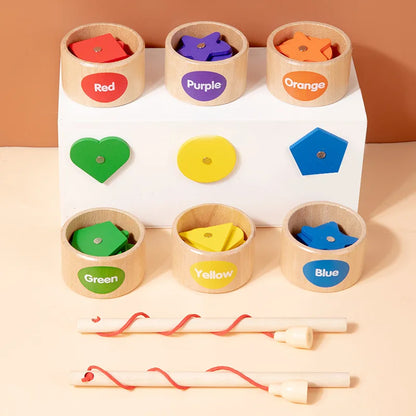 Wooden Magnetic Fishing Game - Color & Shape