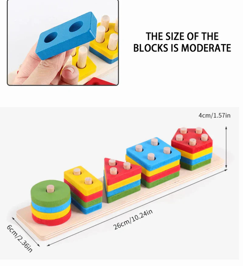 Wooden Shape Stacking Blocks