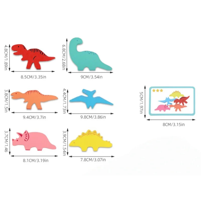 Wooden Dinosaur Stacking Balance Game for Kids