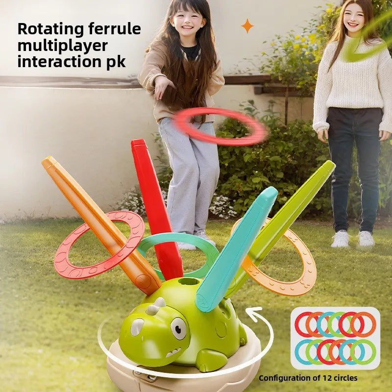 DinoJump 3-in-1 Outdoor Sports Game Set for Kids | Jump Ring, Skipping Rope & Rocket Launcher Toy