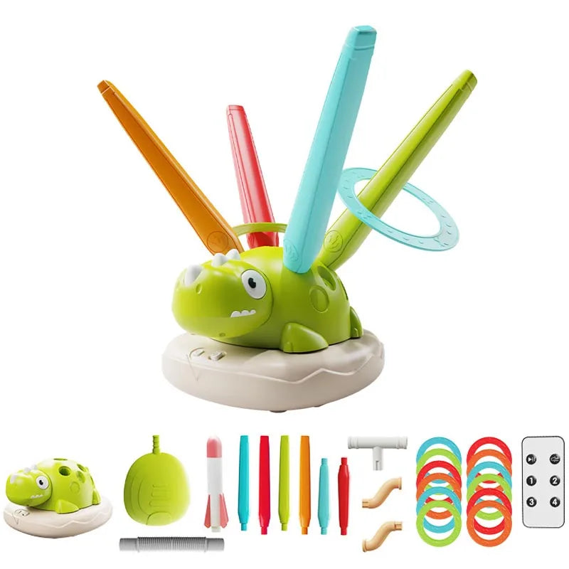 DinoJump 3-in-1 Outdoor Sports Game Set for Kids | Jump Ring, Skipping Rope & Rocket Launcher Toy
