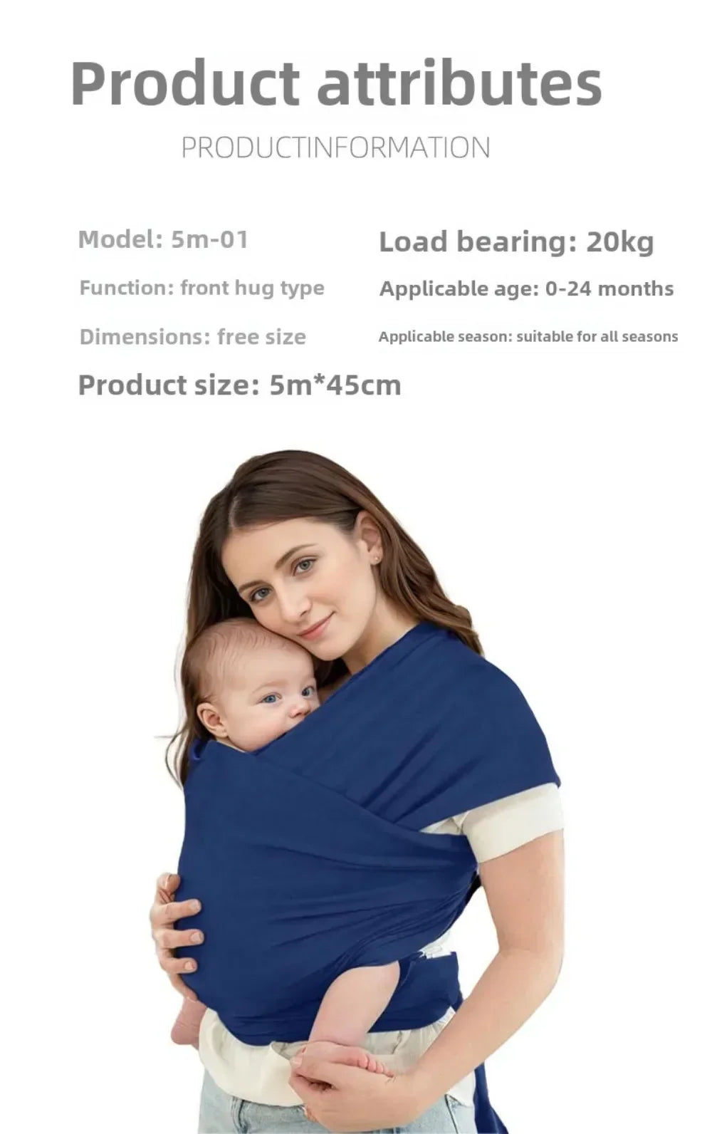 Baby Wrap Carrier – Breathable and Lightweight Baby Sling for Newborns