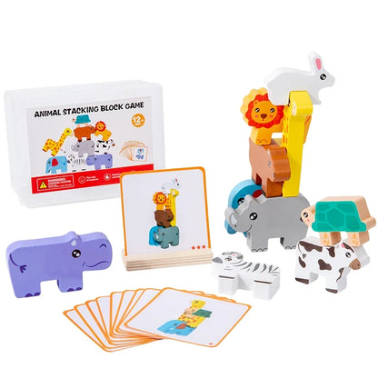 Wooden Animal Stacking Balance Game