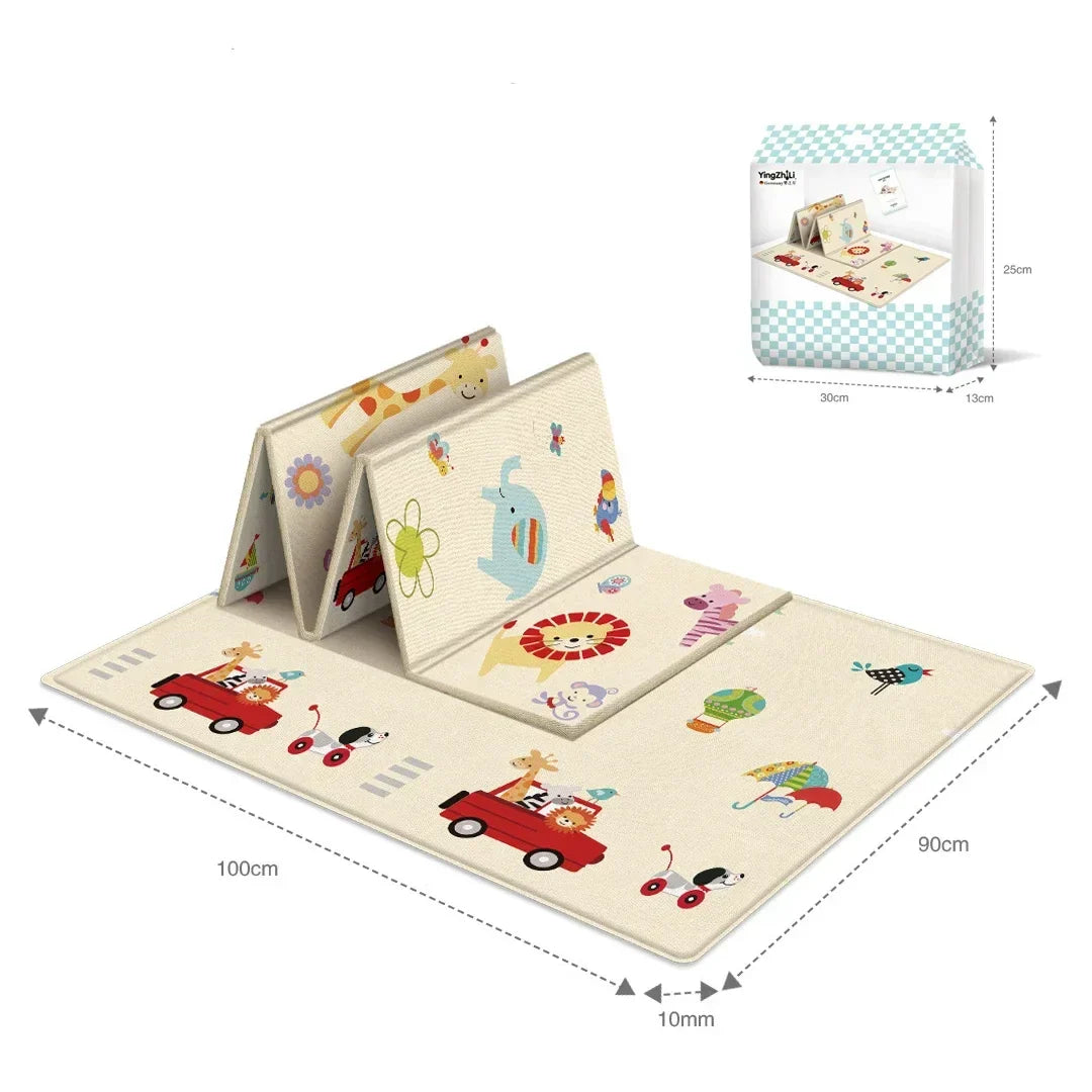 Foldable Baby Play Mat – Waterproof Double-Sided Cartoon Activity Mat