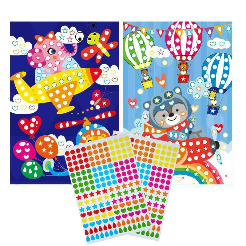 Funny Puzzle Dot Stickers – Cute Animal Mosaic Craft Set for Kids