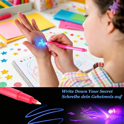 Invisible Ink Pens with UV Light (7-Colours)