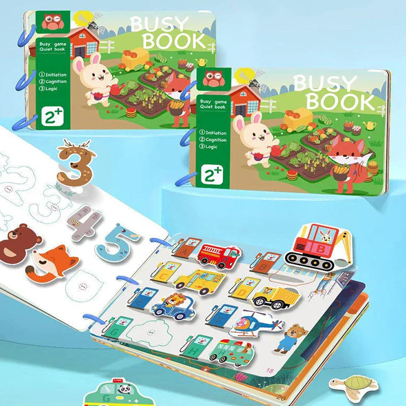 Busy Book for Kids: Animals & Numbers Learning Toy