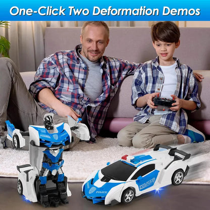 Electric Transforming Police Toy Car