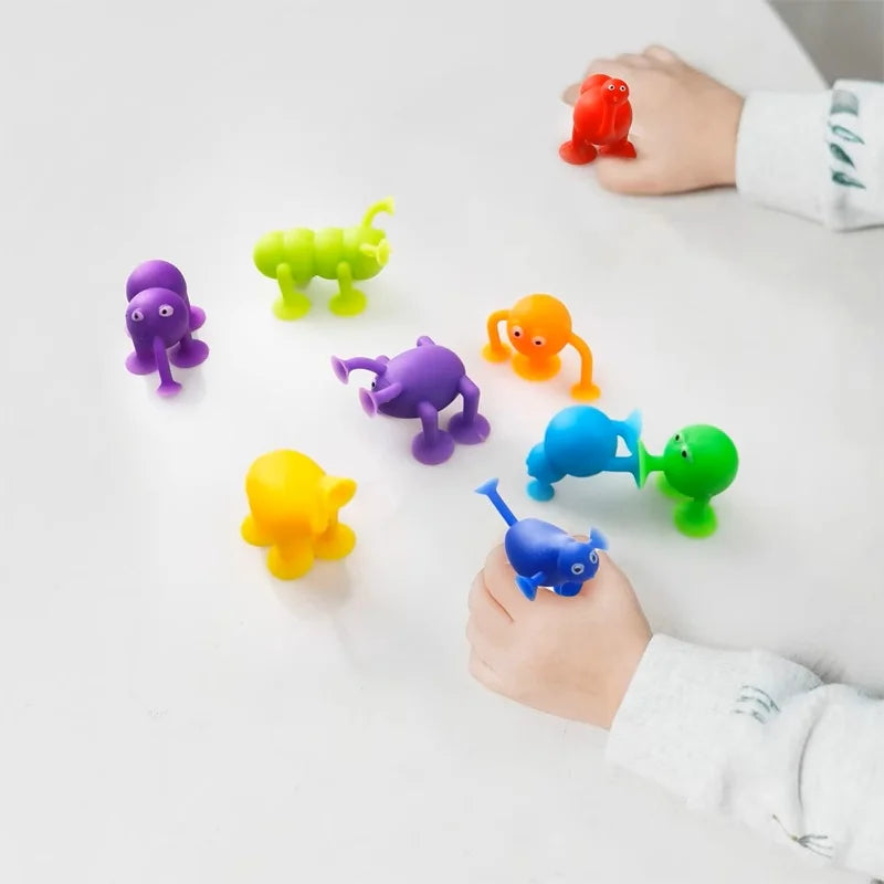 Suction Cup Monster Animal Fidget Toy (9-Pieces)