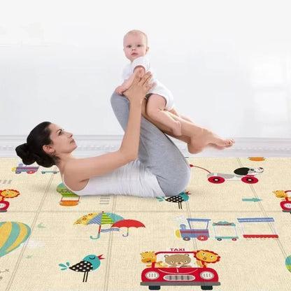 Foldable Baby Play Mat – Waterproof Double-Sided Cartoon Activity Mat